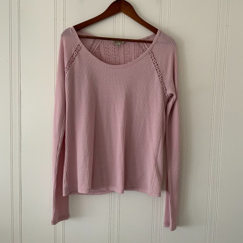 Lucky Brand Sz M Pink Blouse